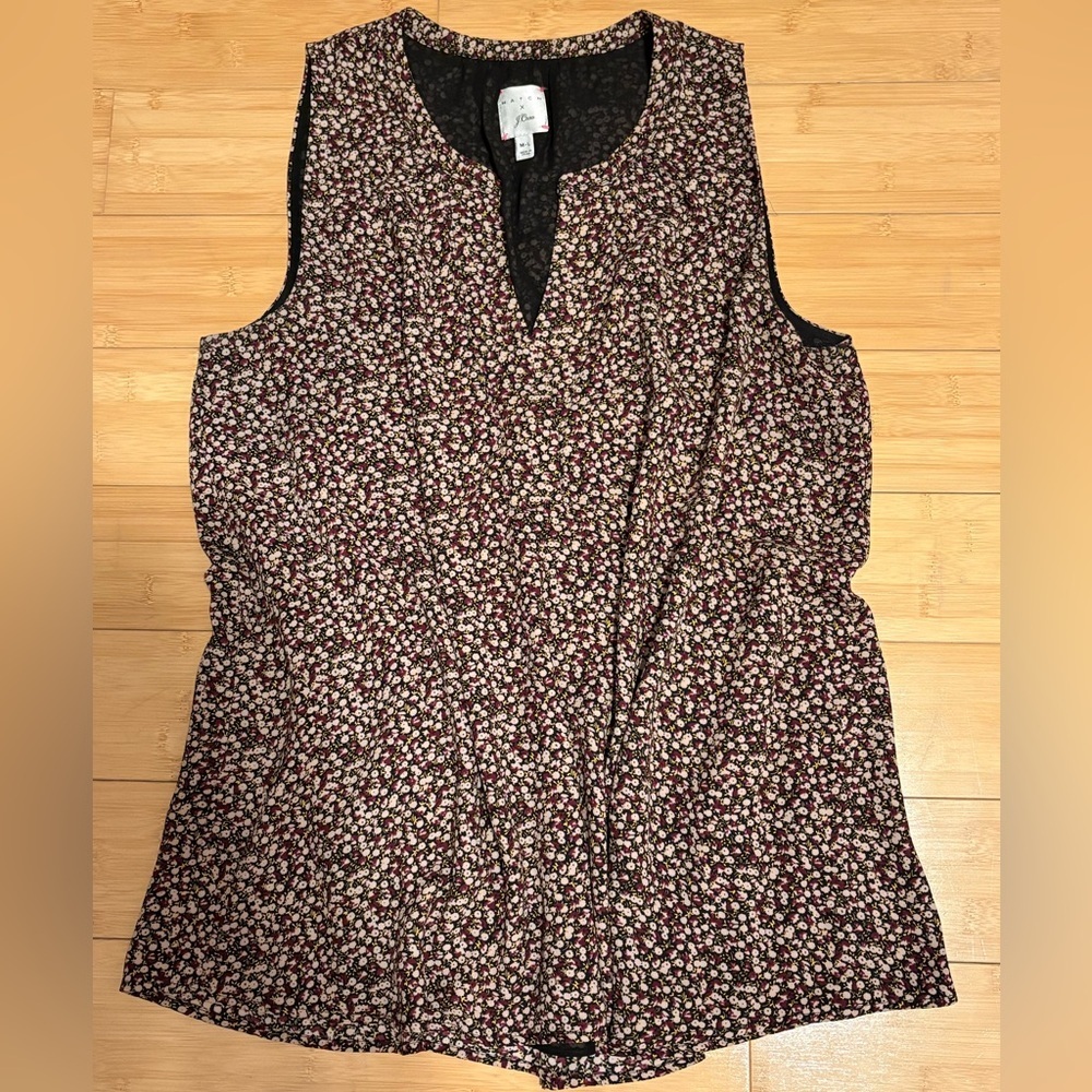 J.Crew x Hatch Floral Sleeveless V-Neck Maternity Blouse Top Size M-L - Picture 3 of 9